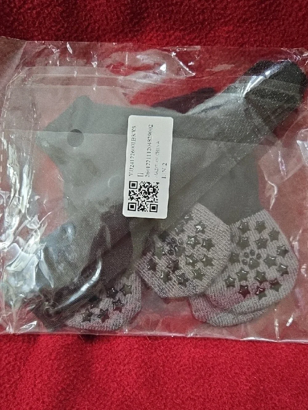Non-Slip Dog Booties with Paw Grip in Black and Gray